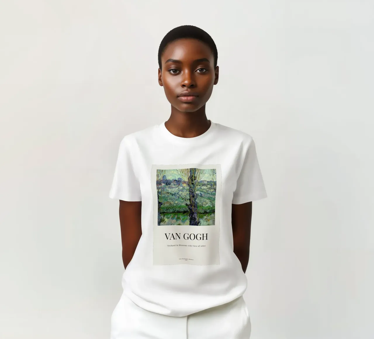 van Gogh - Orchard in Blossom with View of Arles t-shirt da ARTOTHEK