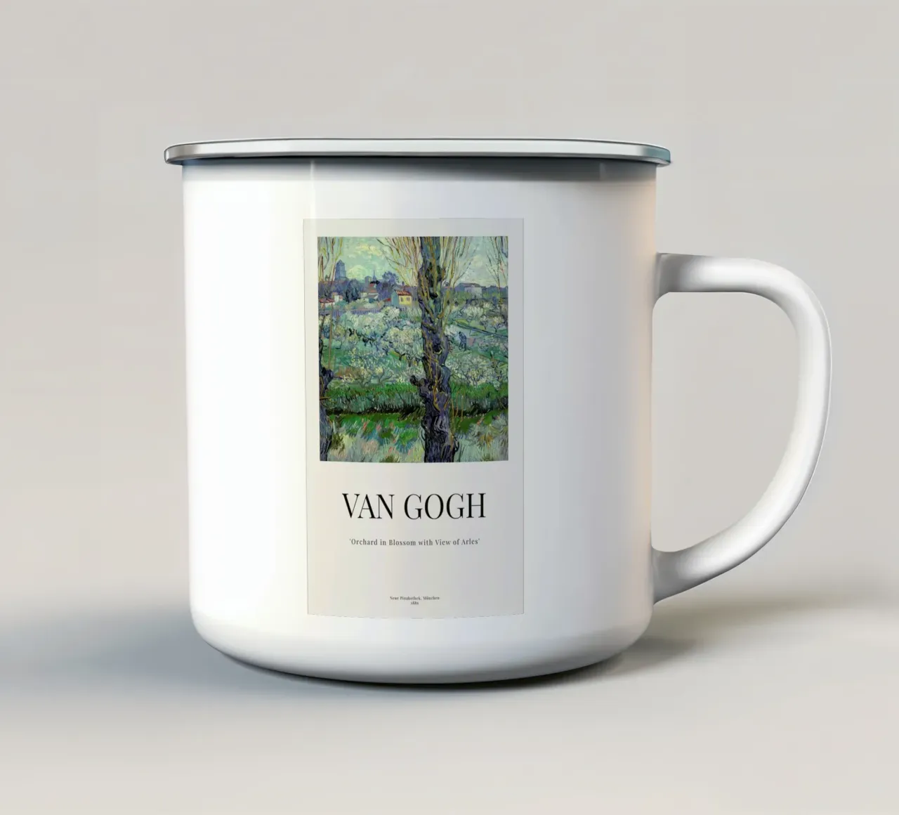 van Gogh - Orchard in Blossom with View of Arles tazza in smalto da ARTOTHEK