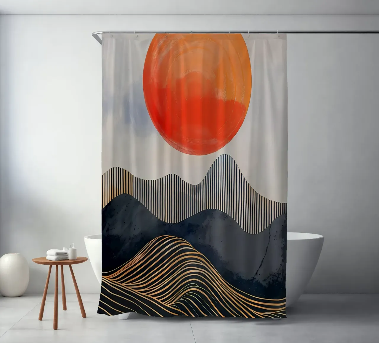 Tangerine Tide Duschvorhang von James M Coyle
