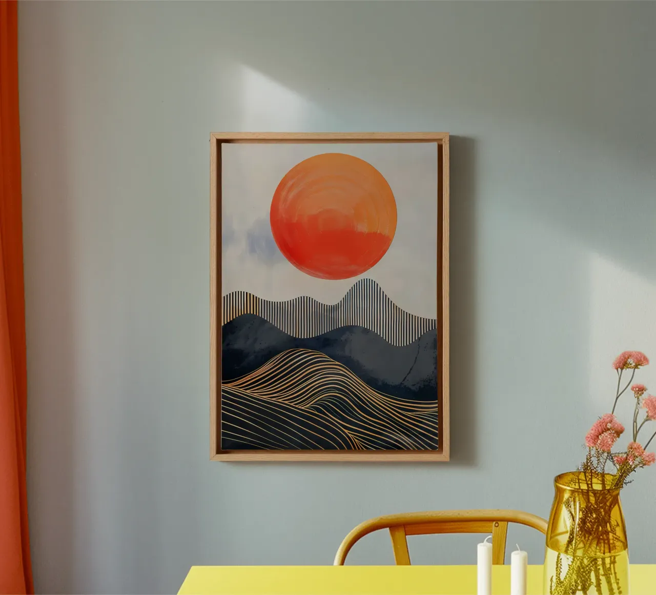 Mandarijn getij canvas met Baklijst van James M Coyle