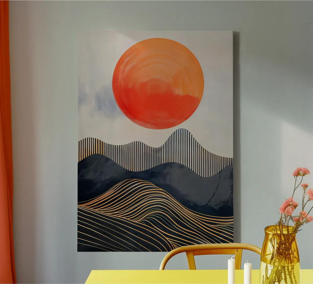 Mandarijn getij canvas met Baklijst van James M Coyle