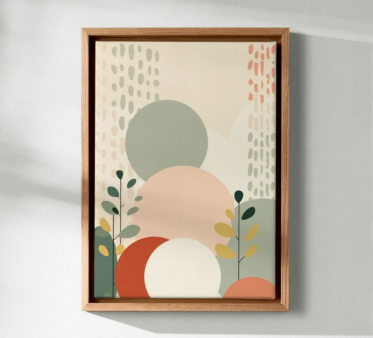 Abstracte bloemenprint canvas met Baklijst van Rebecca Clark Wyrick