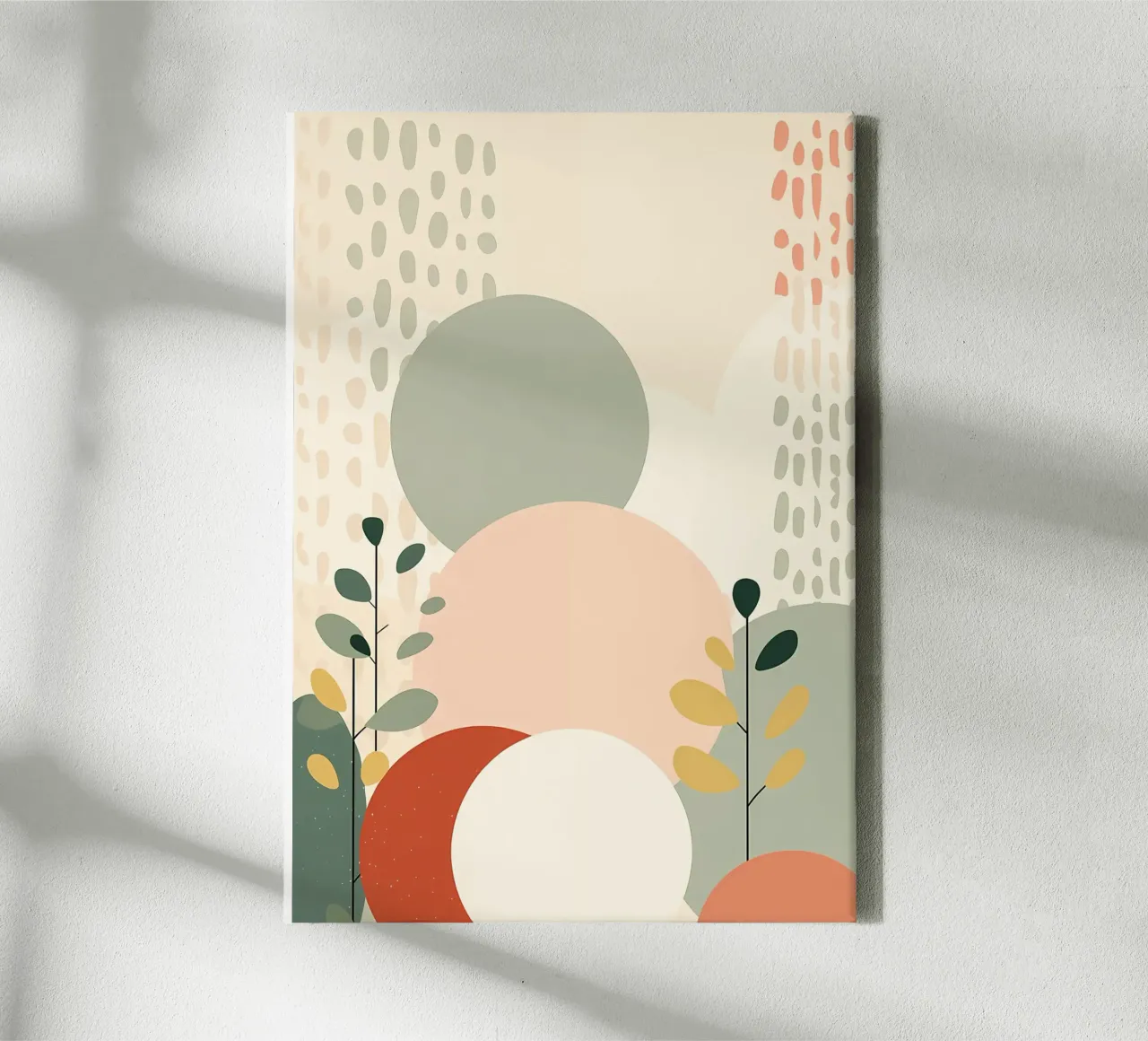 Abstracte bloemenprint canvas met Baklijst van Rebecca Clark Wyrick