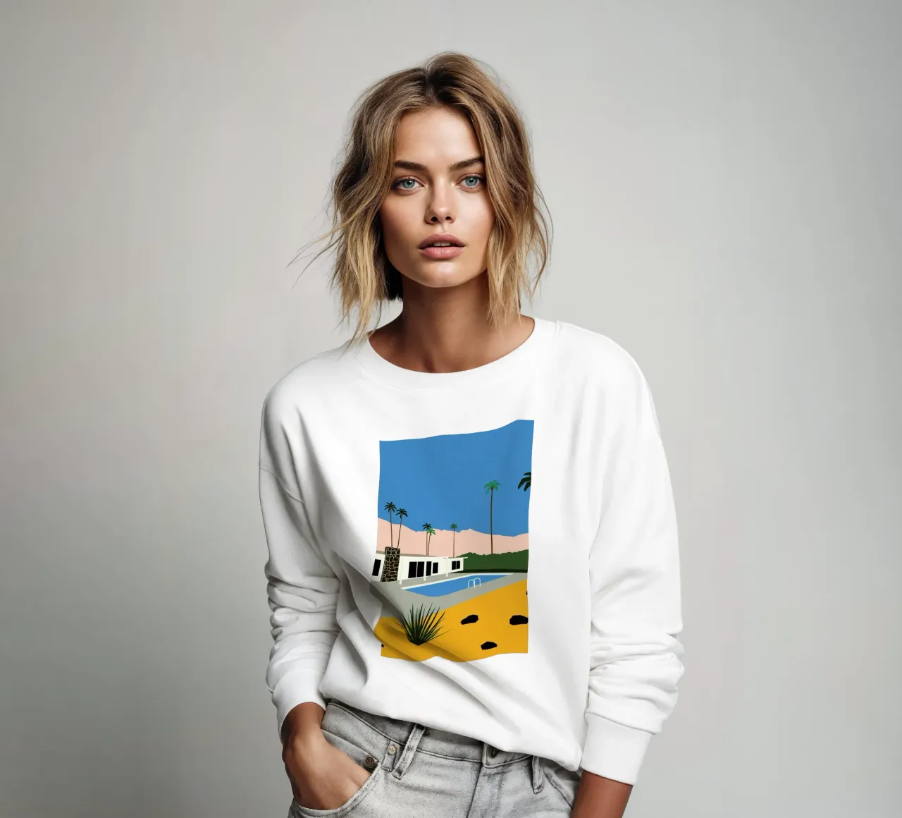 Palm Springs Bungalow Sweatshirt von Rosi Feist