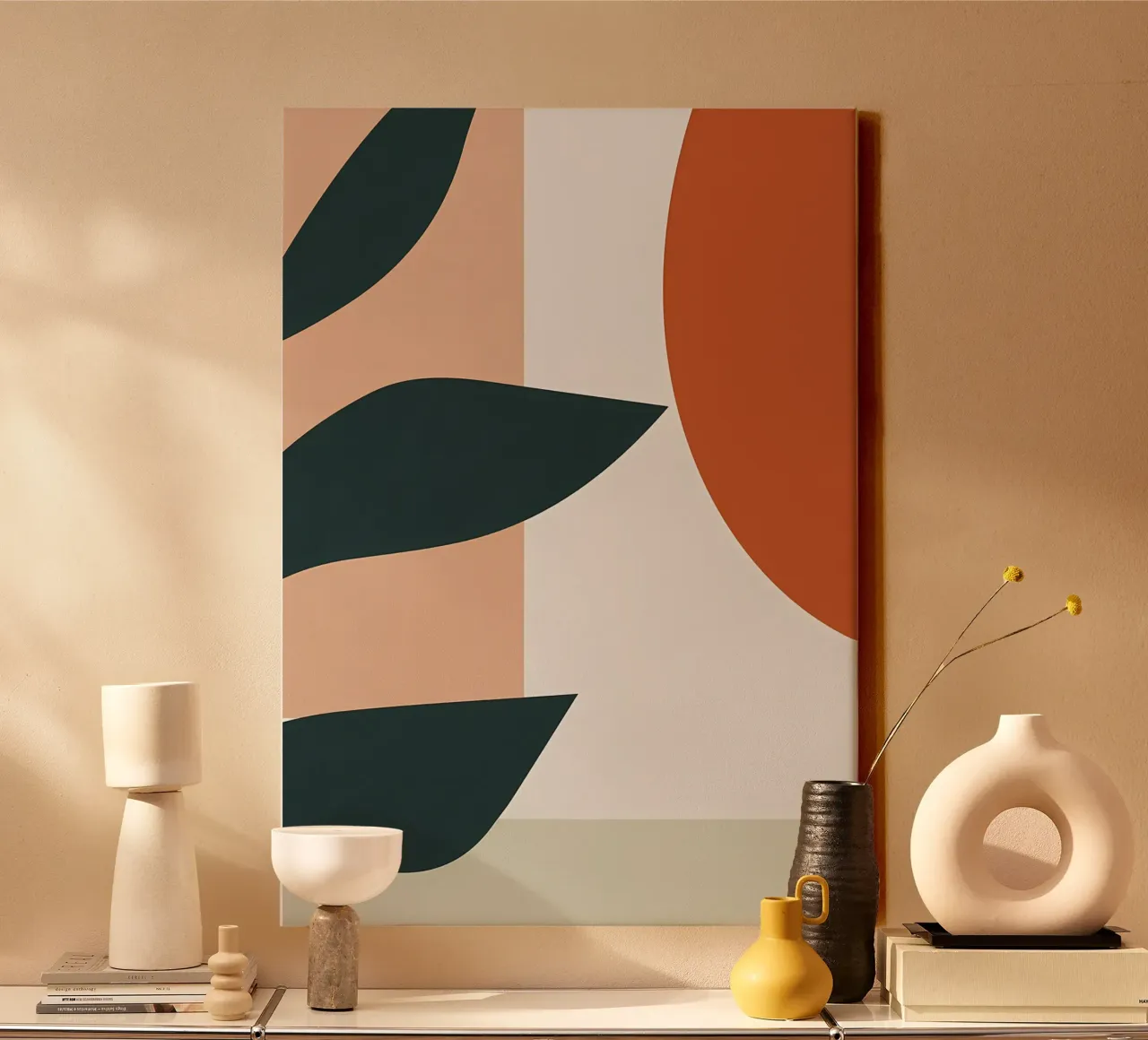 half flower canvas by Rebecca Clark Wyrick
