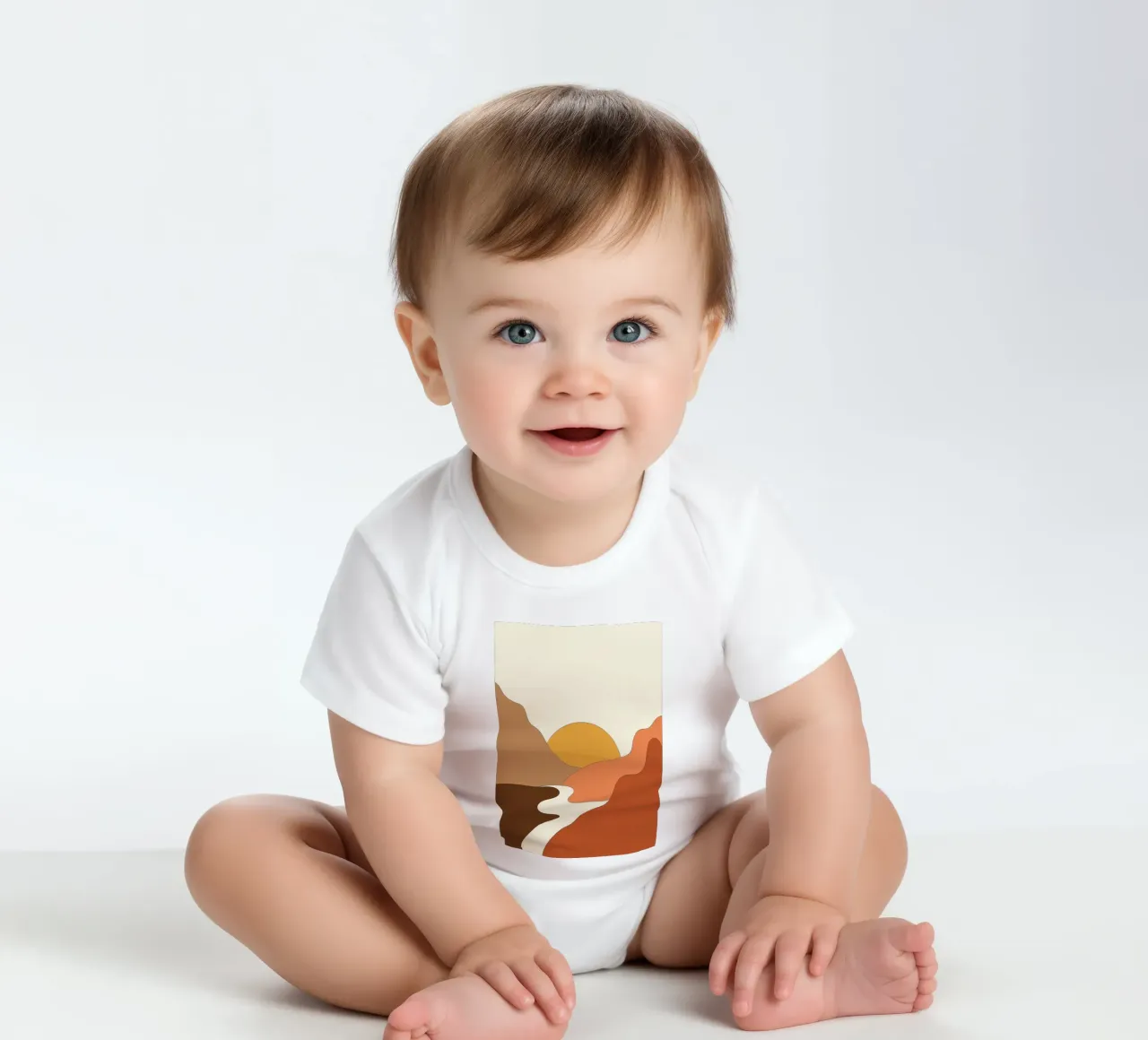 Paesaggio minimale body neonato maniche corte da James M Coyle
