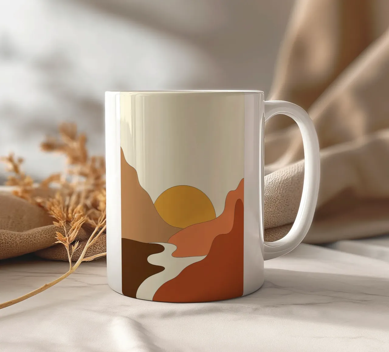 Paesaggio minimale tazza in ceramica da James M Coyle