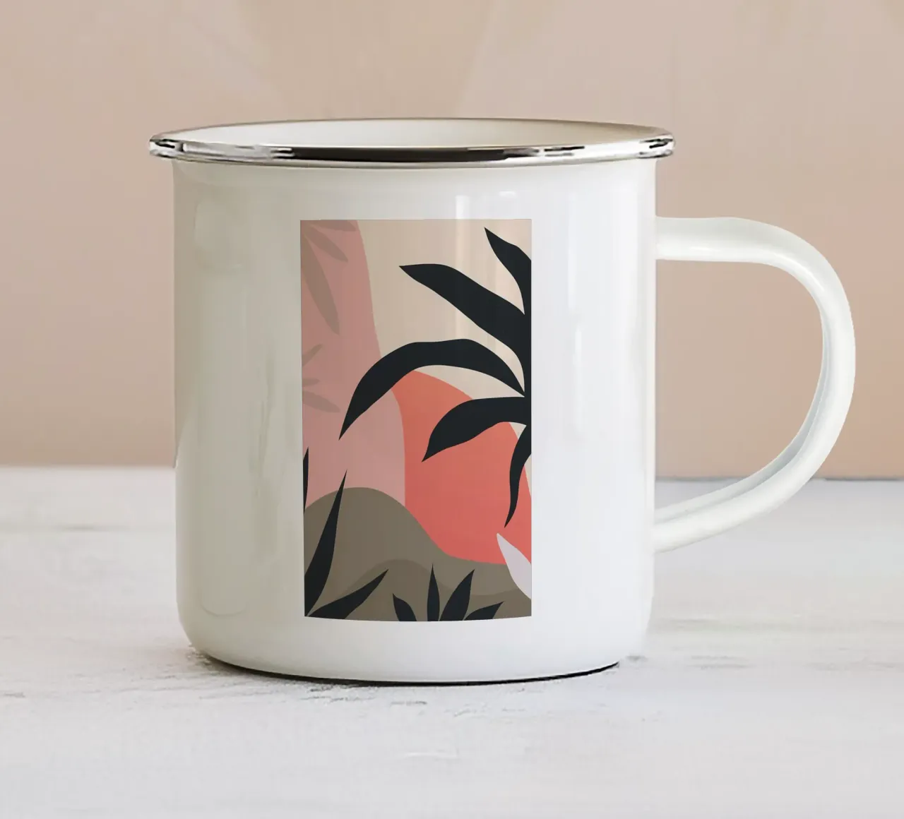 Foglie tropicali minimaliste tazza in smalto da Rebecca Clark Wyrick