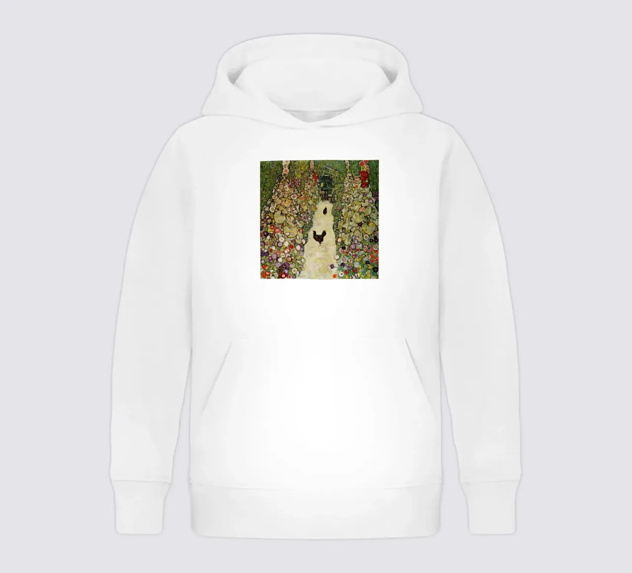 Klimt - Garden Path with Hens felpa bambino con cappuccio da ARTOTHEK