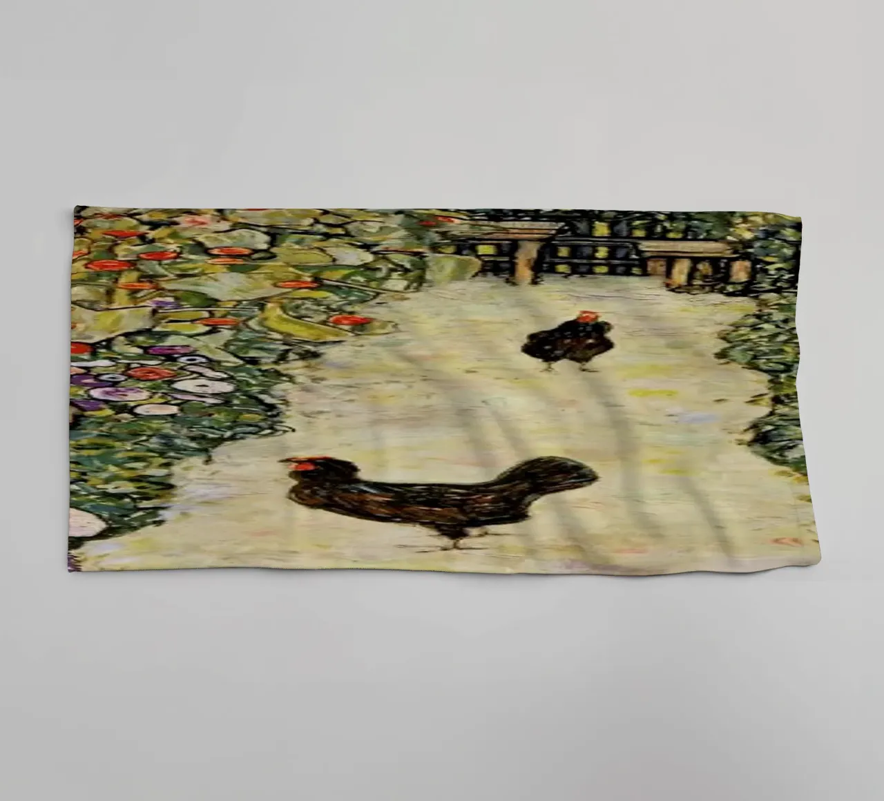 Klimt - Garden Path with Hens asciugamano da bagno da ARTOTHEK
