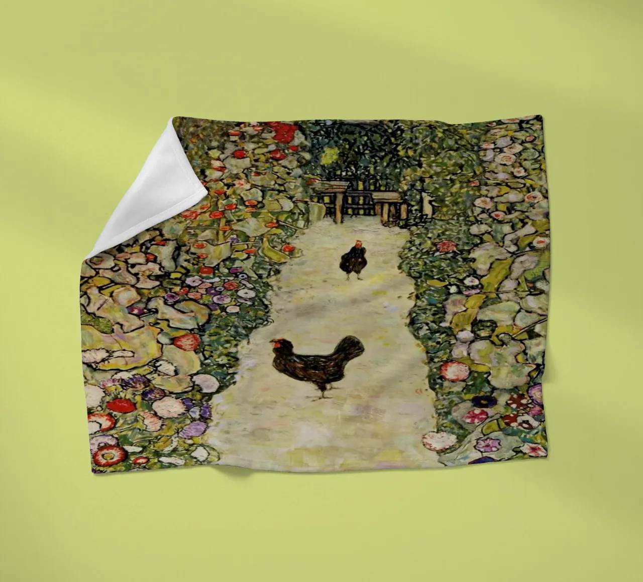 Klimt - Garden Path with Hens coperta in pile da ARTOTHEK