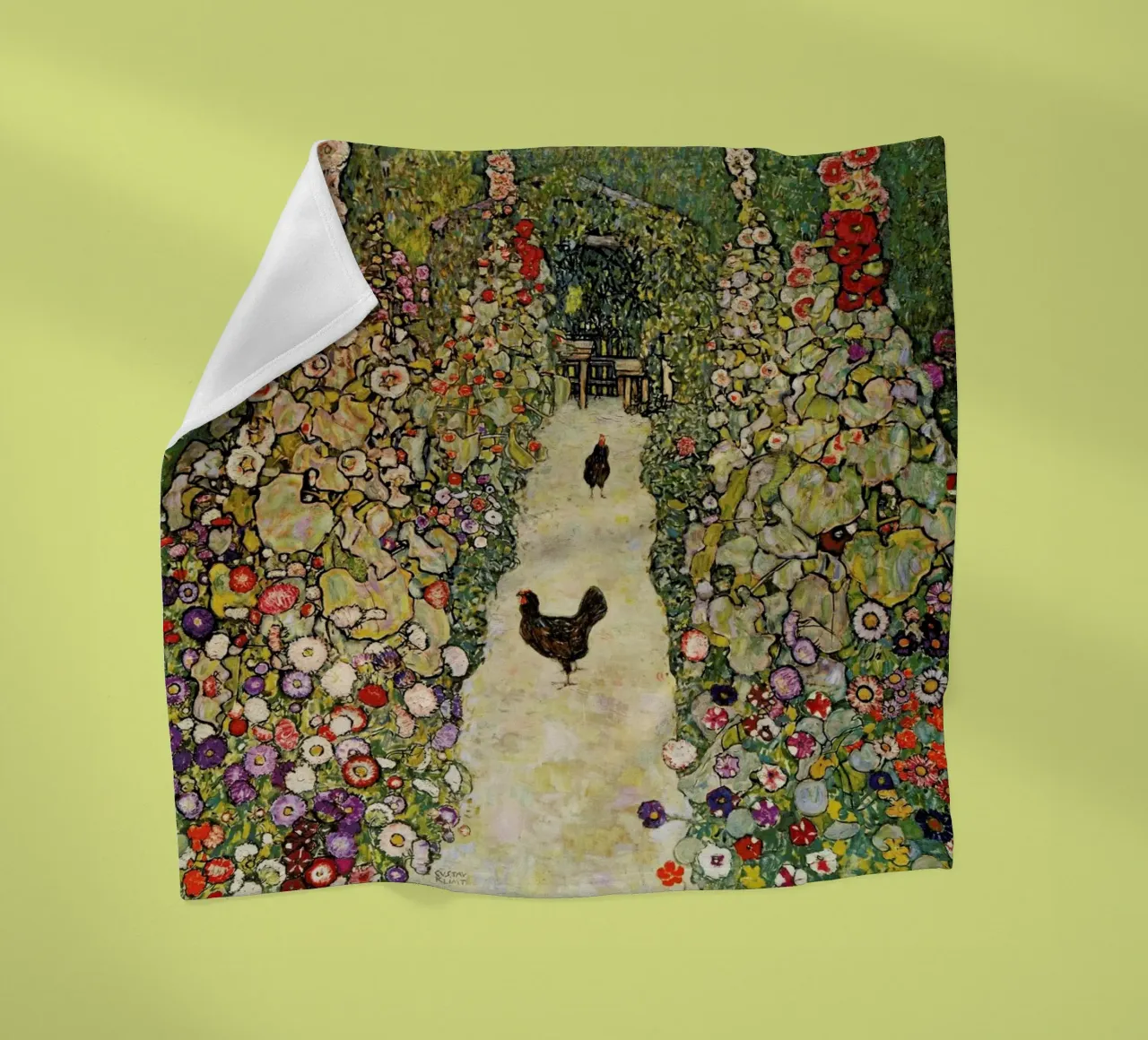 Klimt - Garden Path with Hens coperta in pile da ARTOTHEK