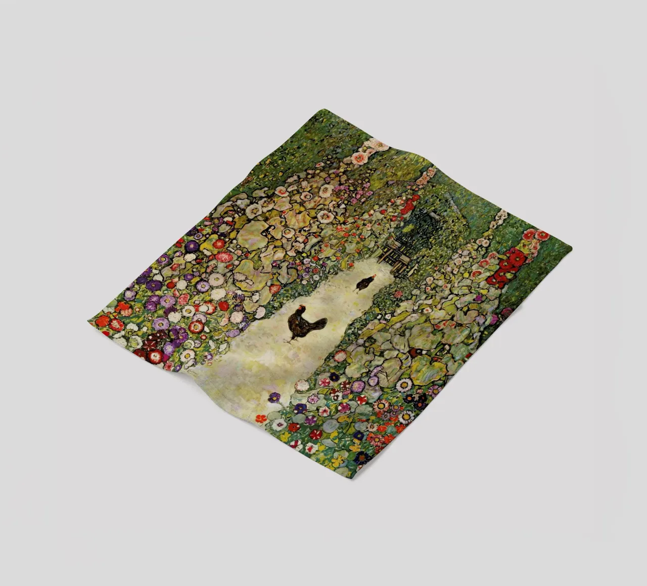 Klimt - Garden Path with Hens coperta in pile da ARTOTHEK
