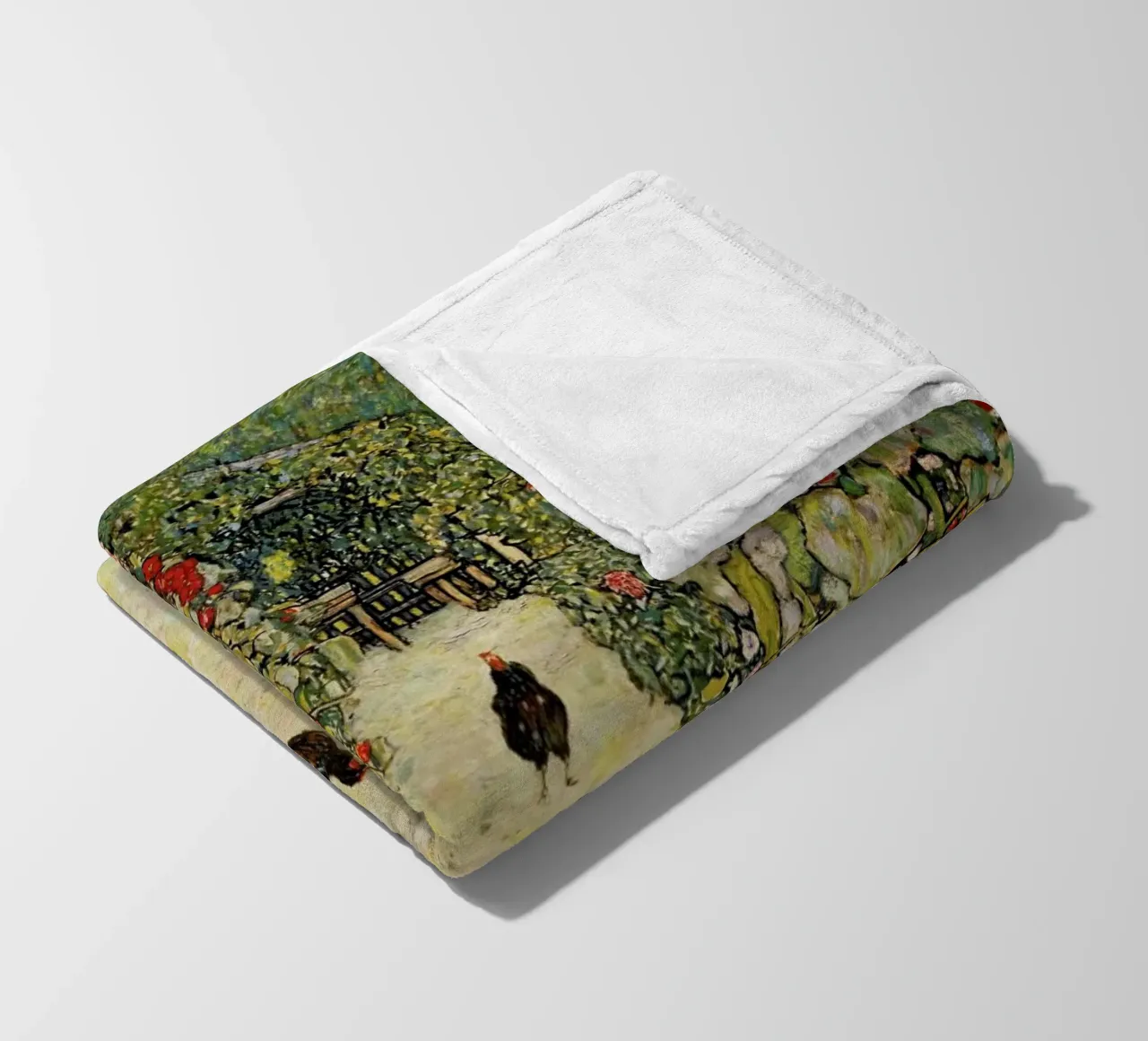 Klimt - Garden Path with Hens coperta in pile da ARTOTHEK