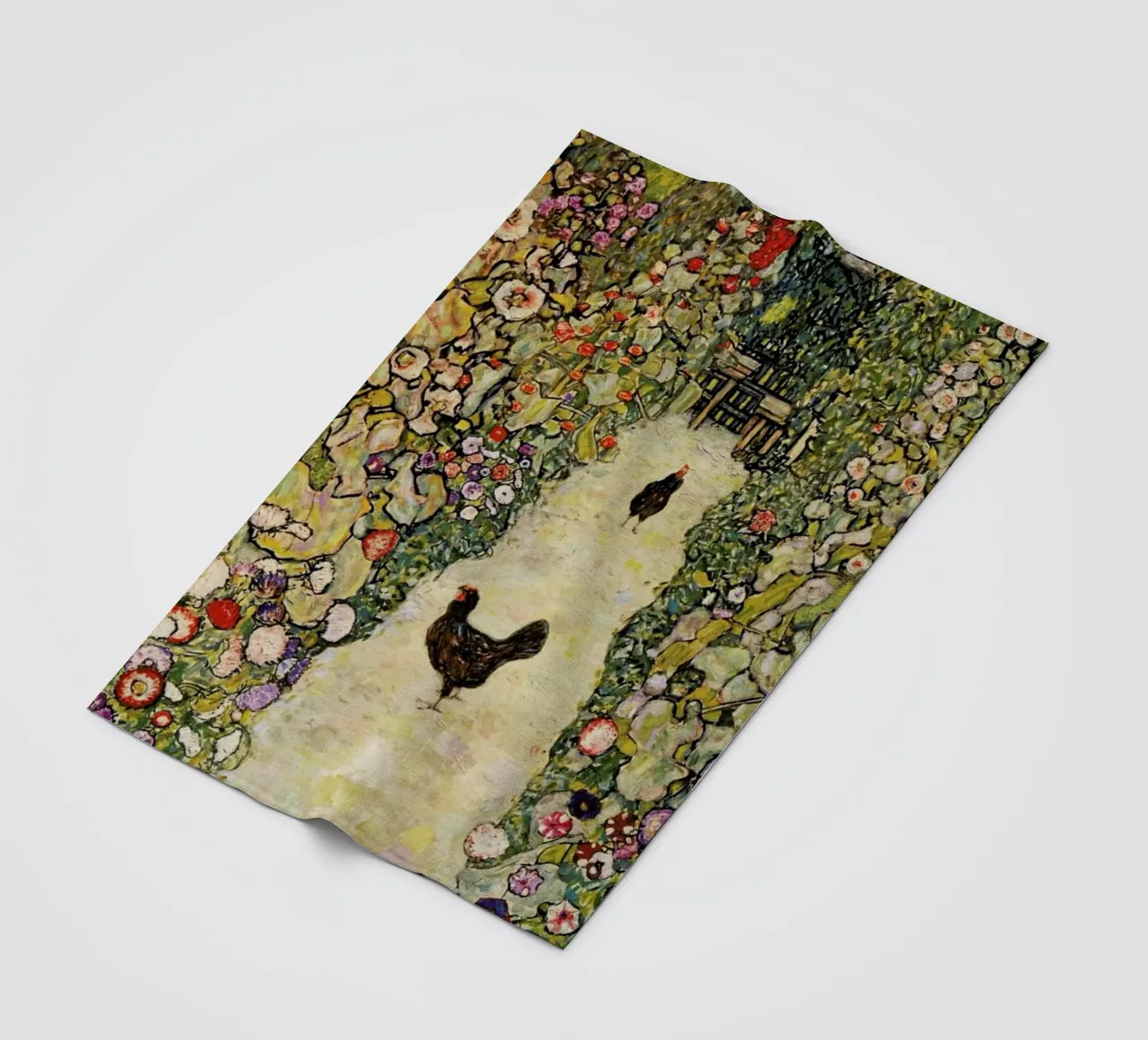 Klimt - Garden Path with Hens coperta in pile da ARTOTHEK
