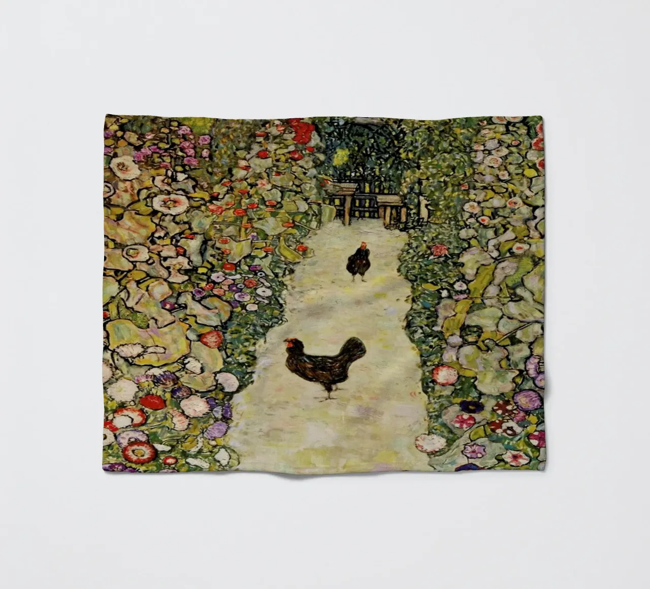 Klimt - Garden Path with Hens coperta in pile da ARTOTHEK