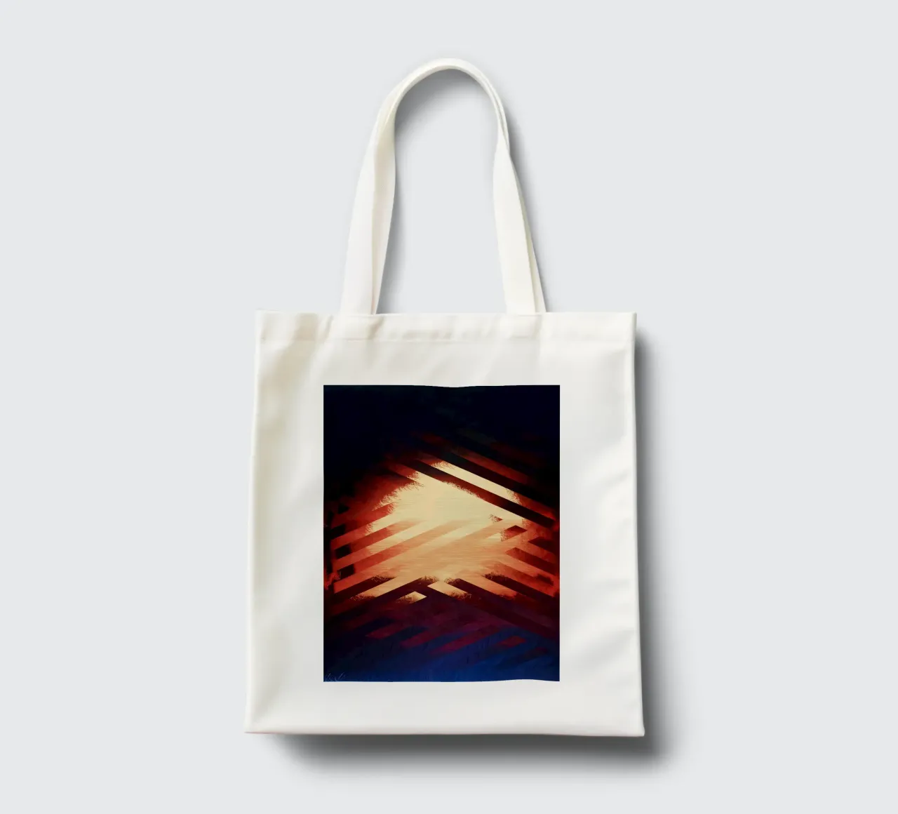Tramonto astratto 05 borsa in juta da James M Coyle