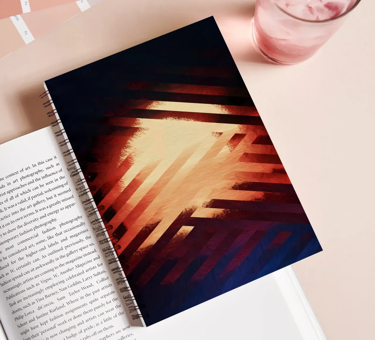 Abstract Sunset 05 spiral notebook by James M Coyle