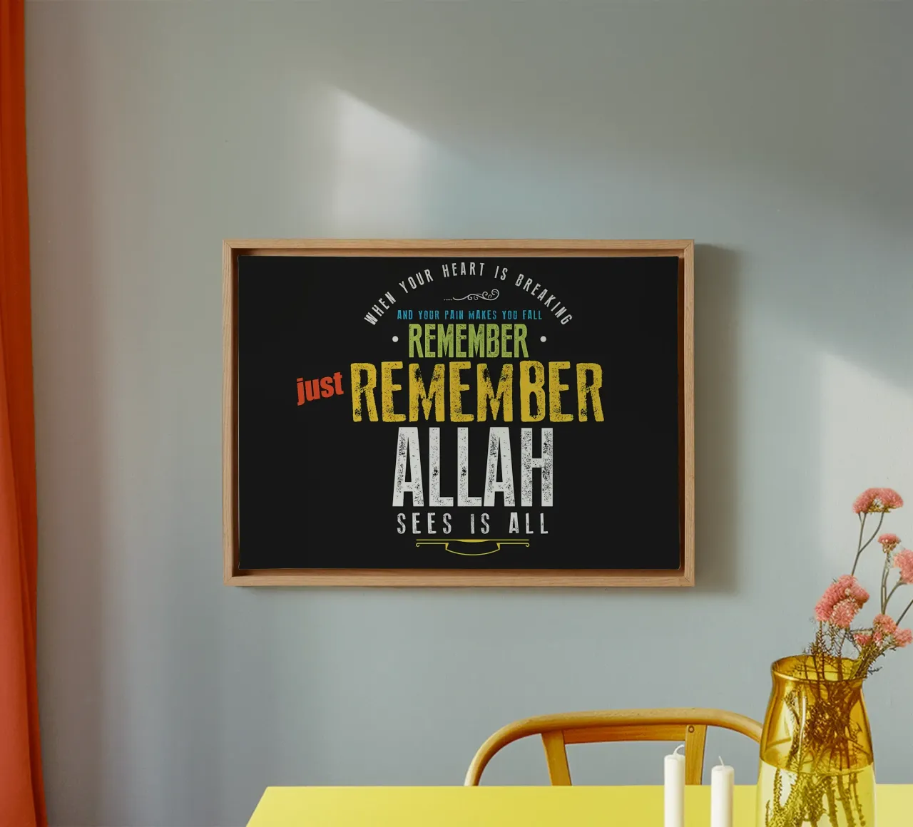 vergeet Allah niet canvas met Baklijst van Albert S Jacob
