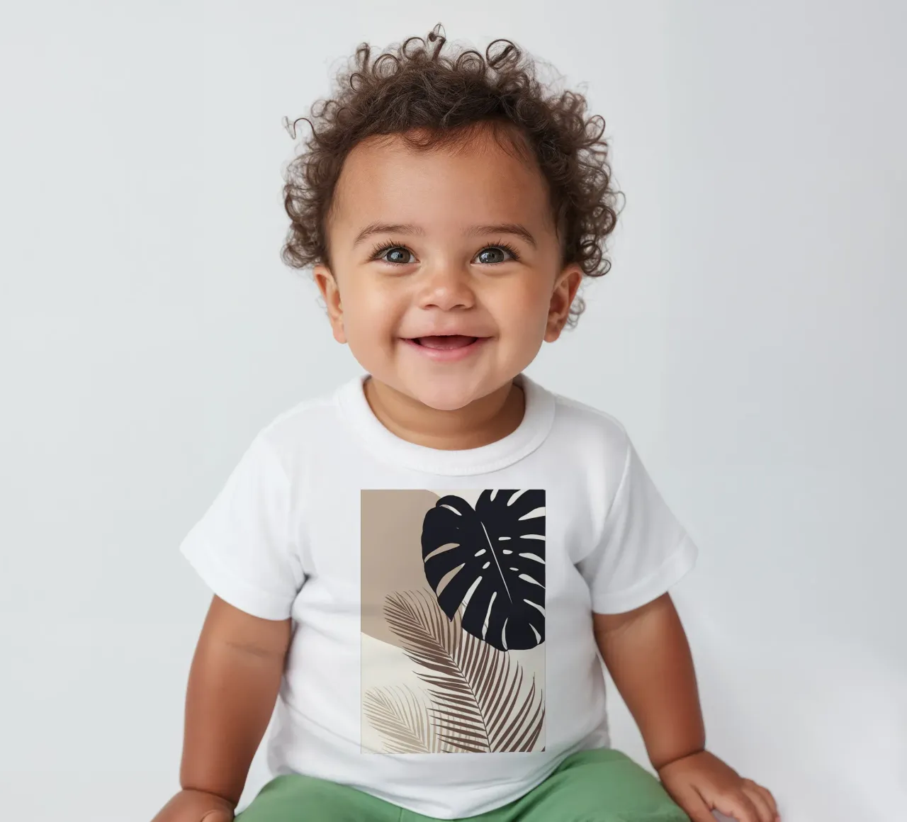 Minimal Monstera Palm 8 Baby T-Shirt von Rebecca Clark Wyrick