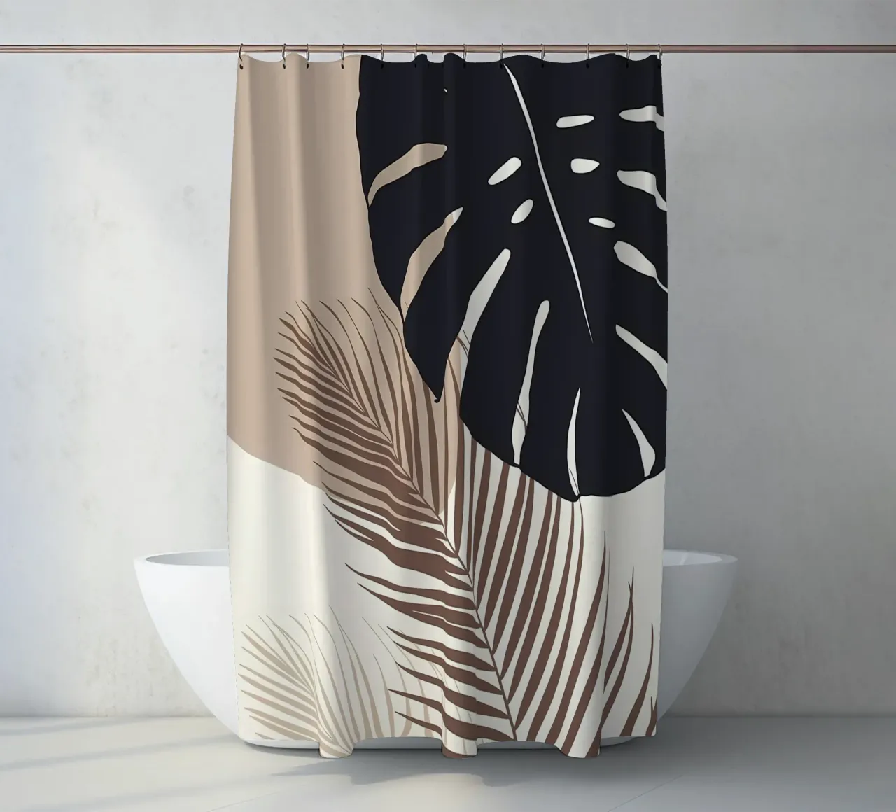 Monstera Minimal Palm 8 rideau de douche de Rebecca Clark Wyrick