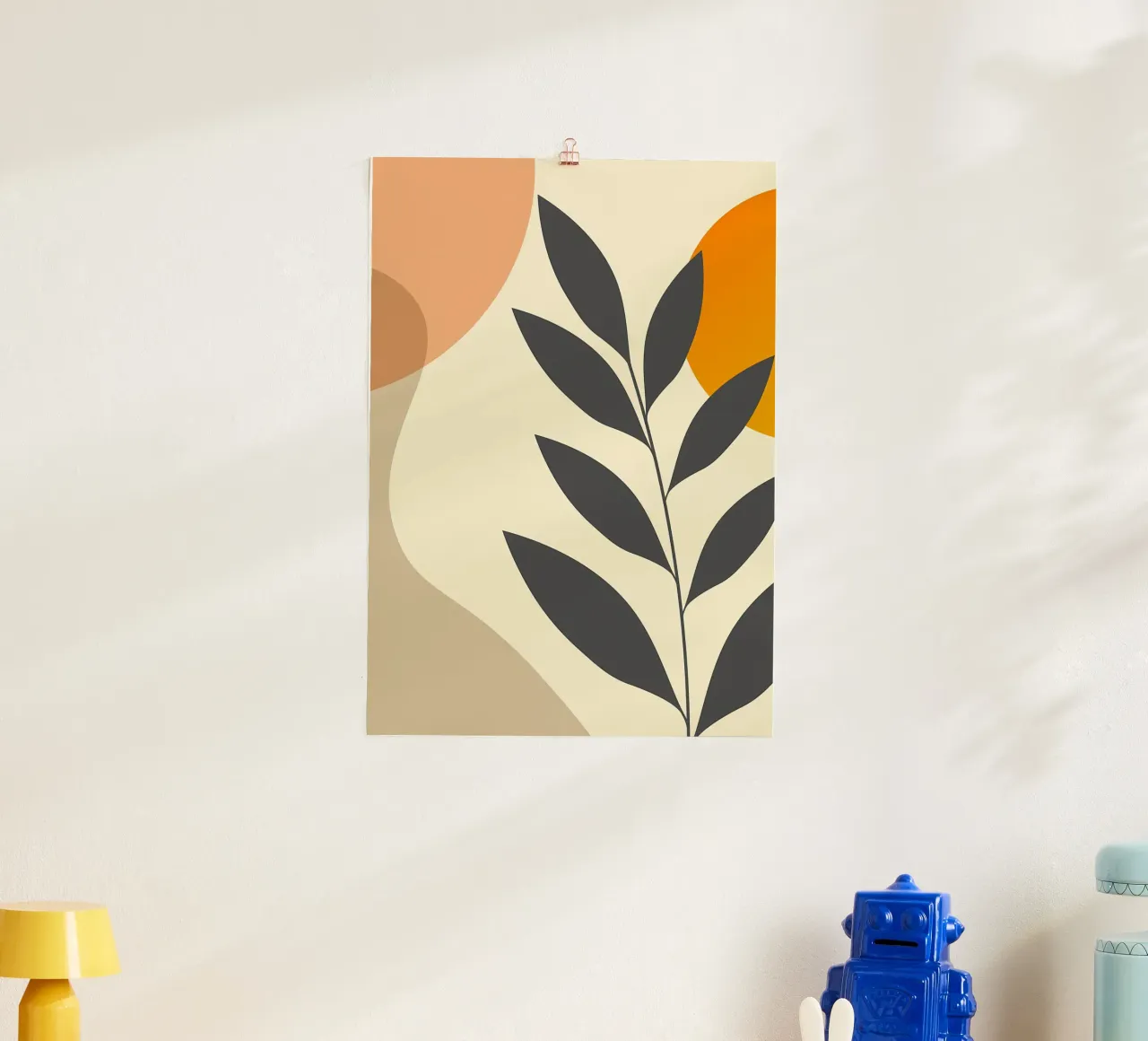Sole con foglie tropicali poster da Rebecca Clark Wyrick