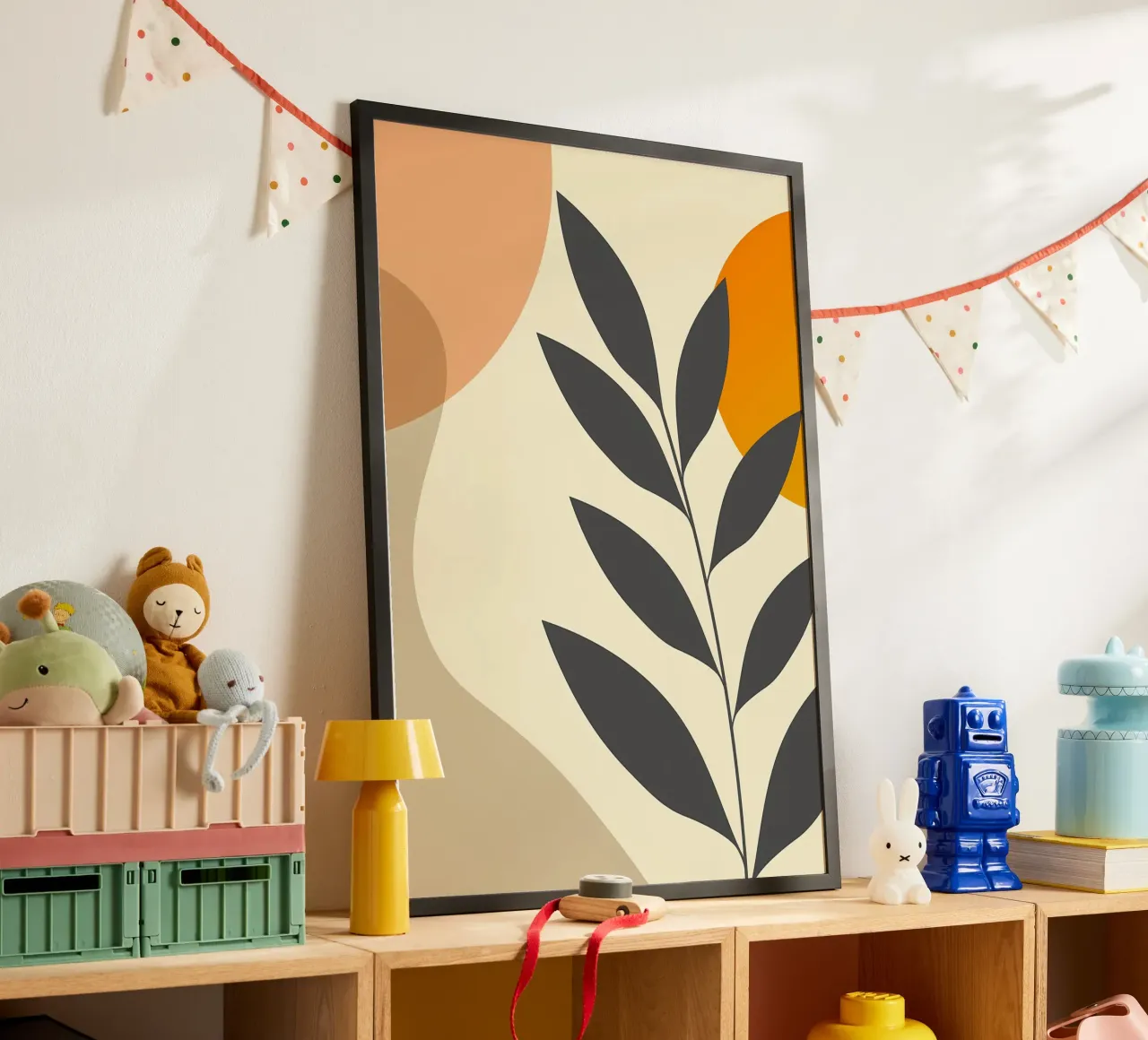 Sole con foglie tropicali poster da Rebecca Clark Wyrick
