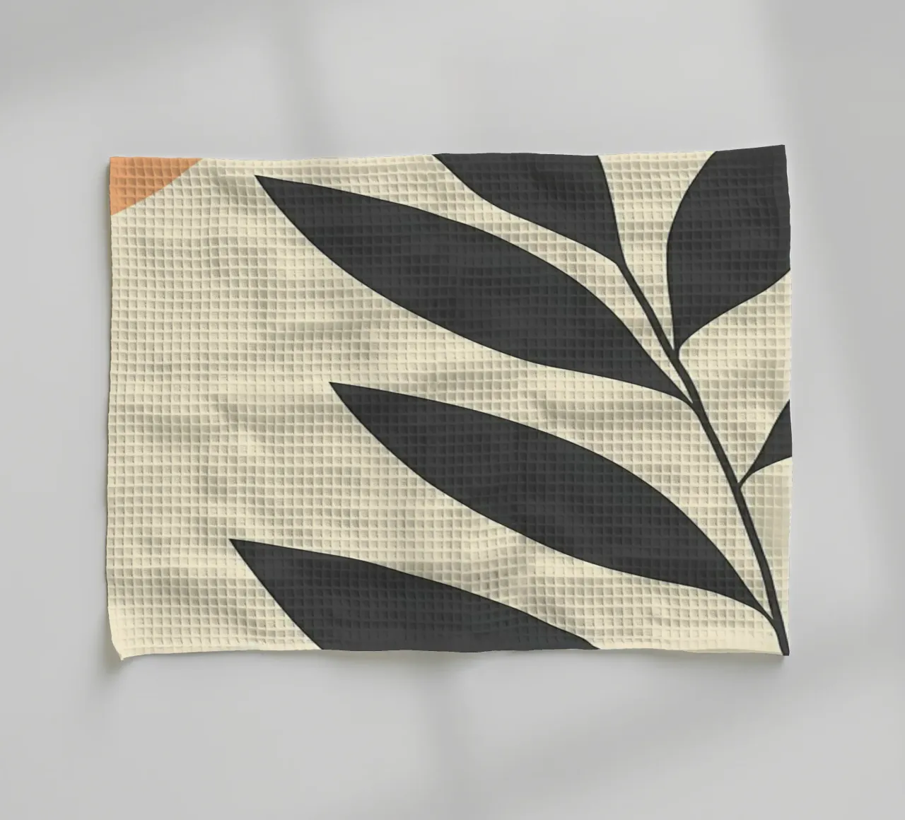 Sun with Tropical leaves tea towel by Rebecca Clark Wyrick