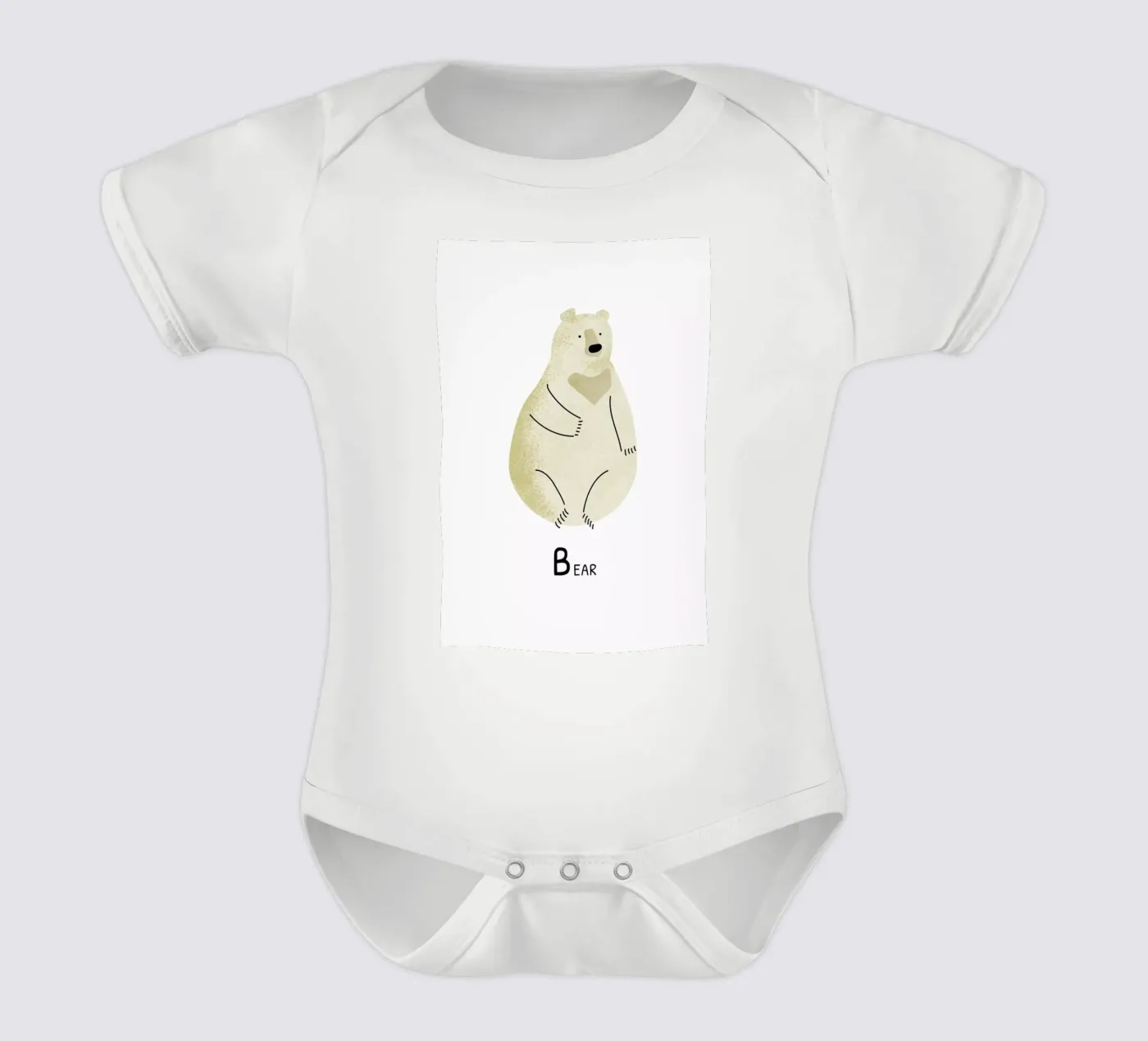 Bear Kurzarm Babybody von Little Flourishes