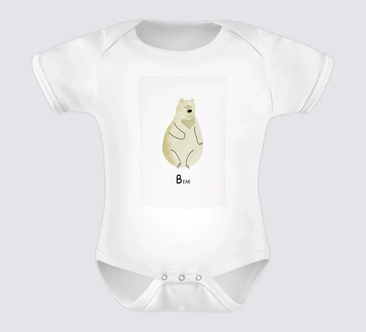 Bear Kurzarm Babybody von Little Flourishes