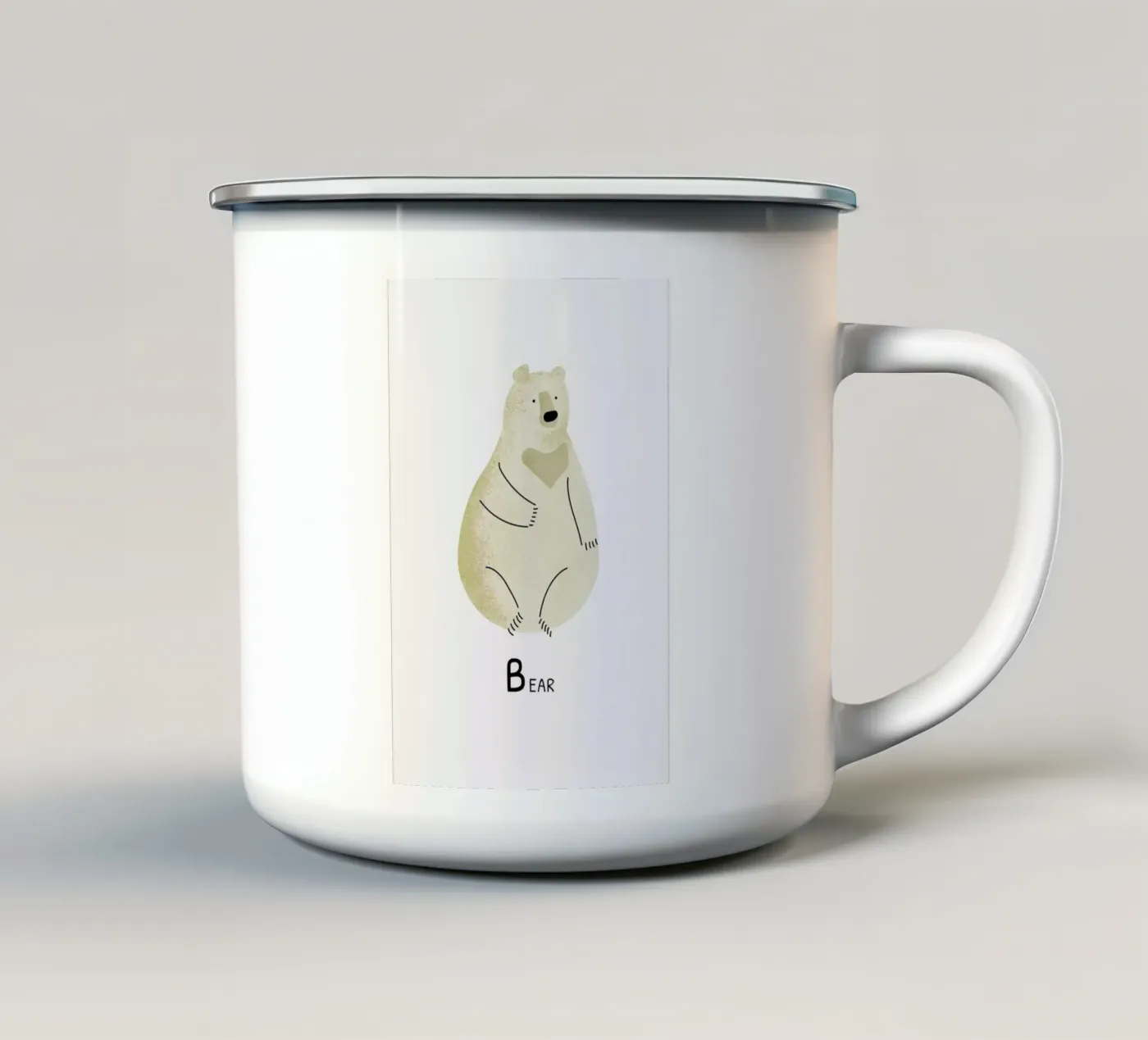 Bear enamel mug by Little Flourishes