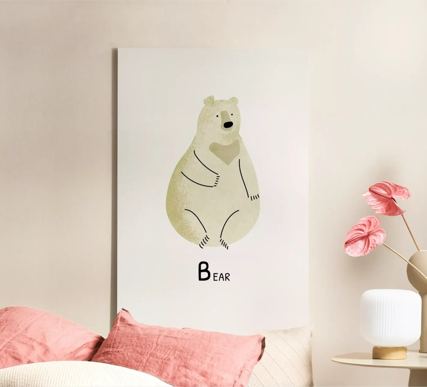Bear canvas van Little Flourishes