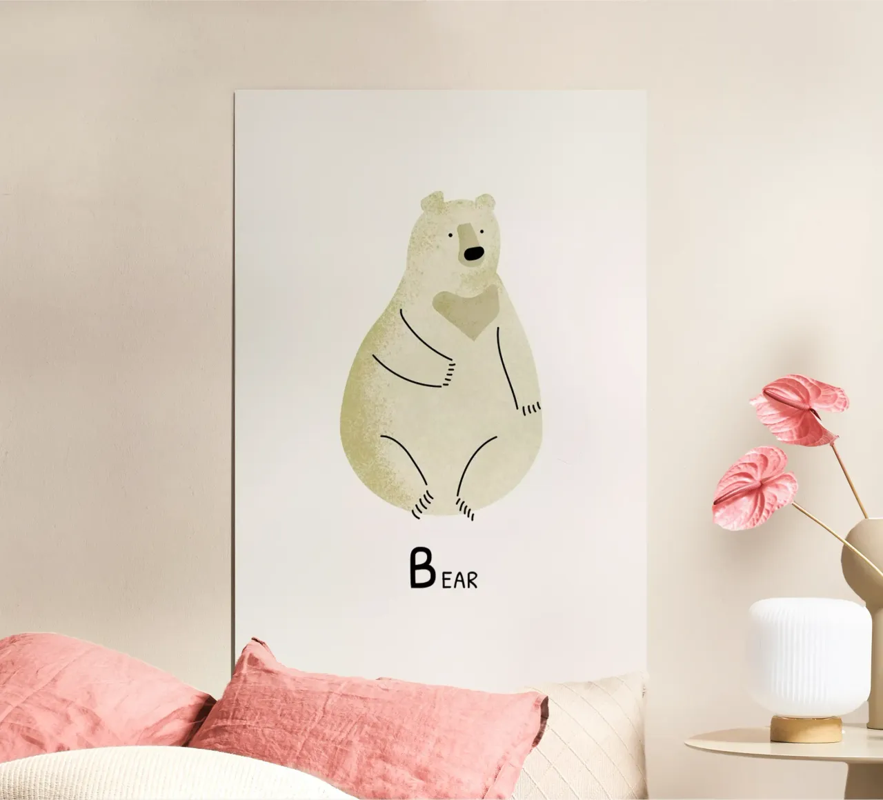Bear poster con telaio in plastica da Little Flourishes