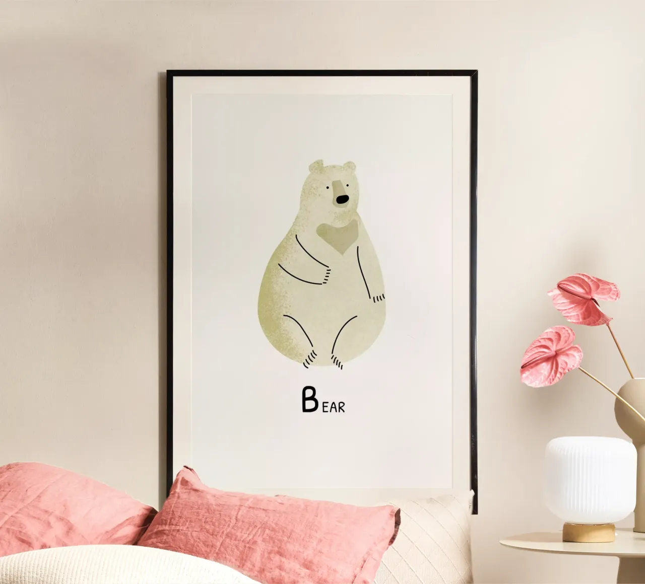 Bear poster con telaio in plastica da Little Flourishes