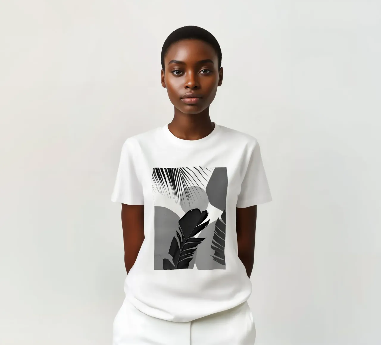 Palma di banana astratta 3 t-shirt da Rebecca Clark Wyrick