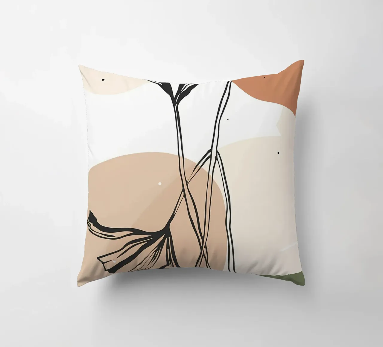Foglia d'albero tropicale astratta cuscino da Rebecca Clark Wyrick