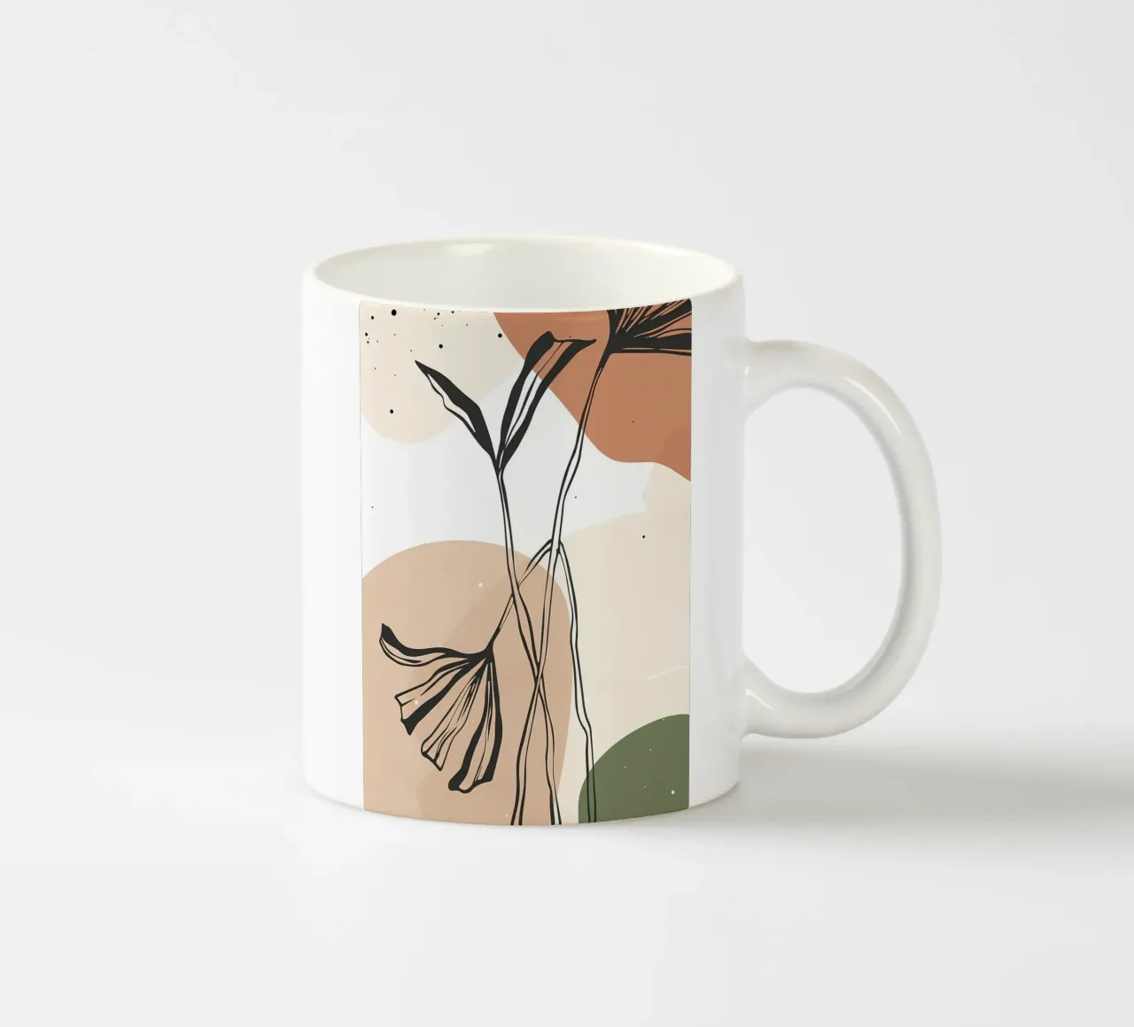 Foglia d'albero tropicale astratta tazza in ceramica da Rebecca Clark Wyrick