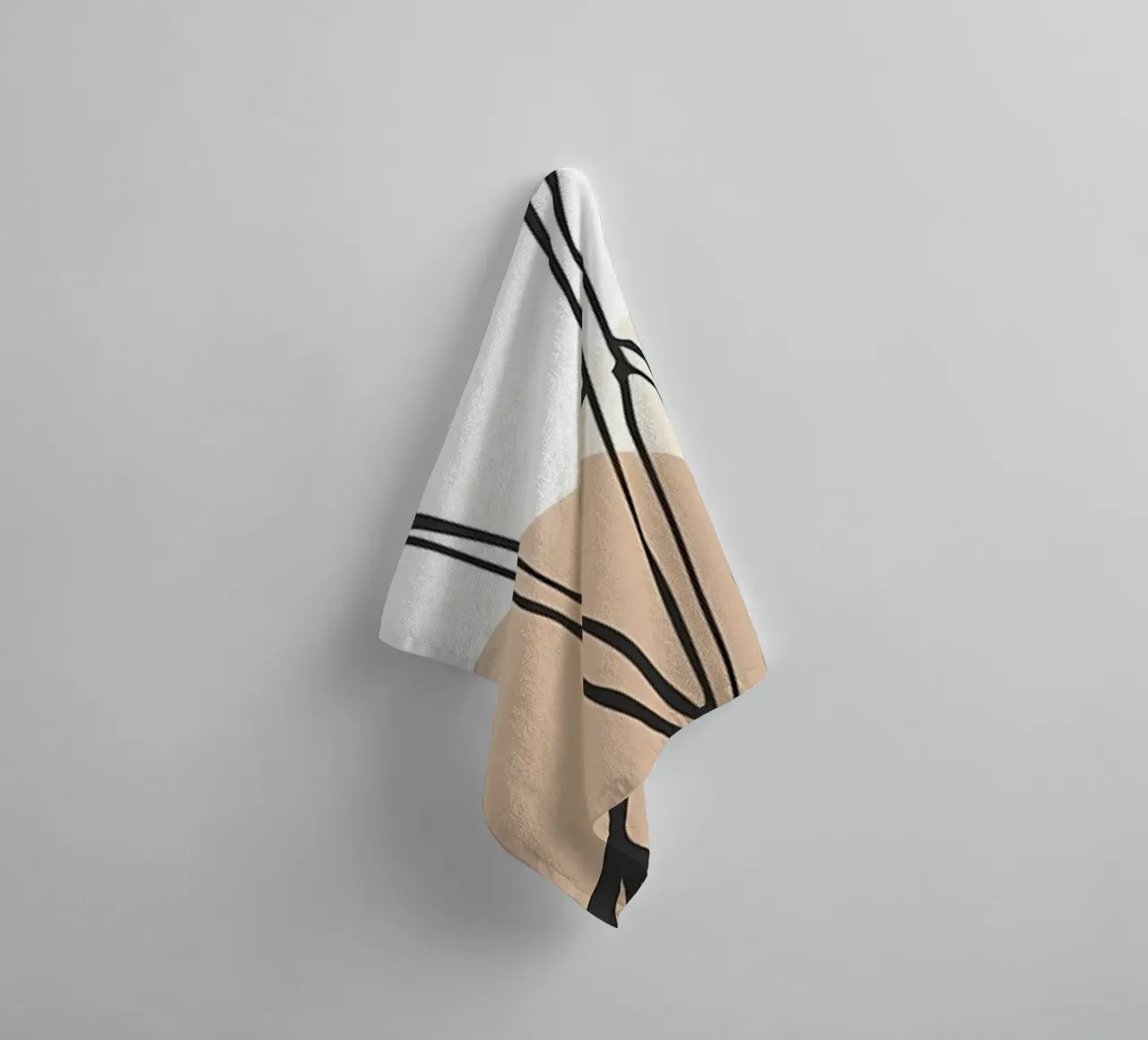 Abstract tropical treeleaf towel by Rebecca Clark Wyrick