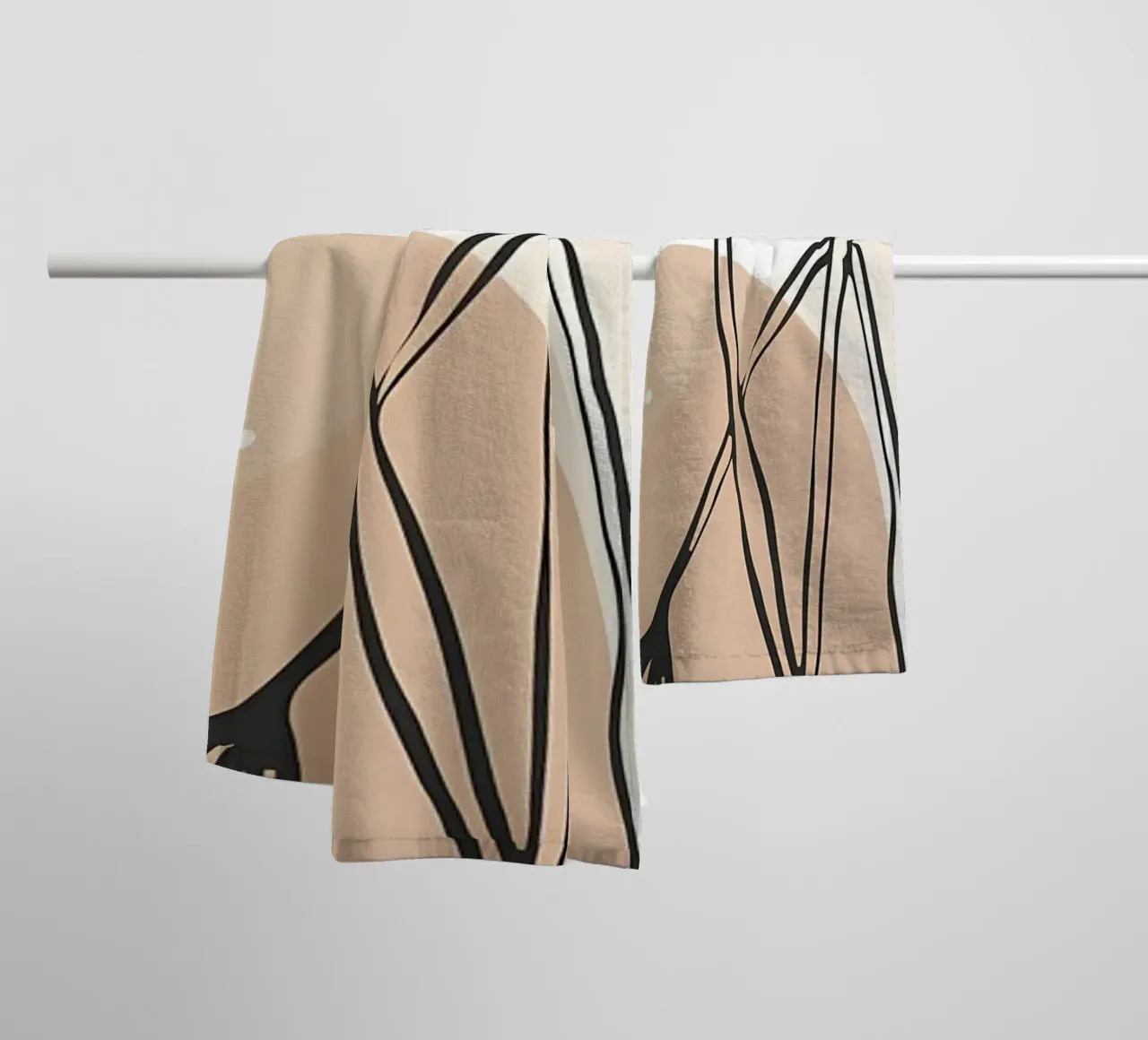 Abstract tropical treeleaf towel by Rebecca Clark Wyrick