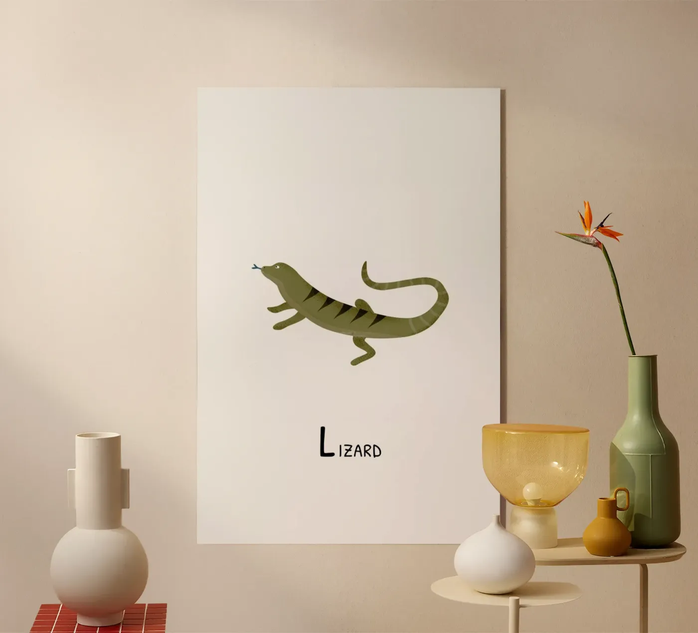 Lizard acryl van Little Flourishes