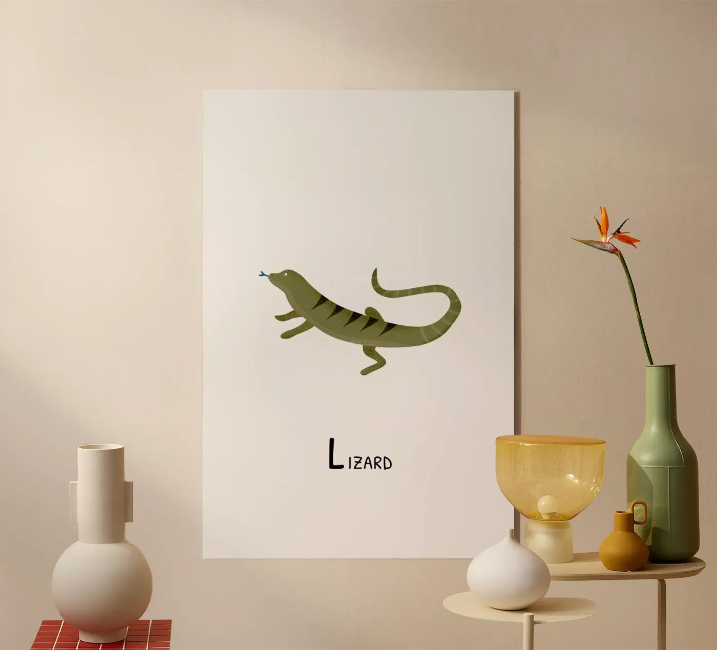 Lizard Acryl-Glas von Little Flourishes