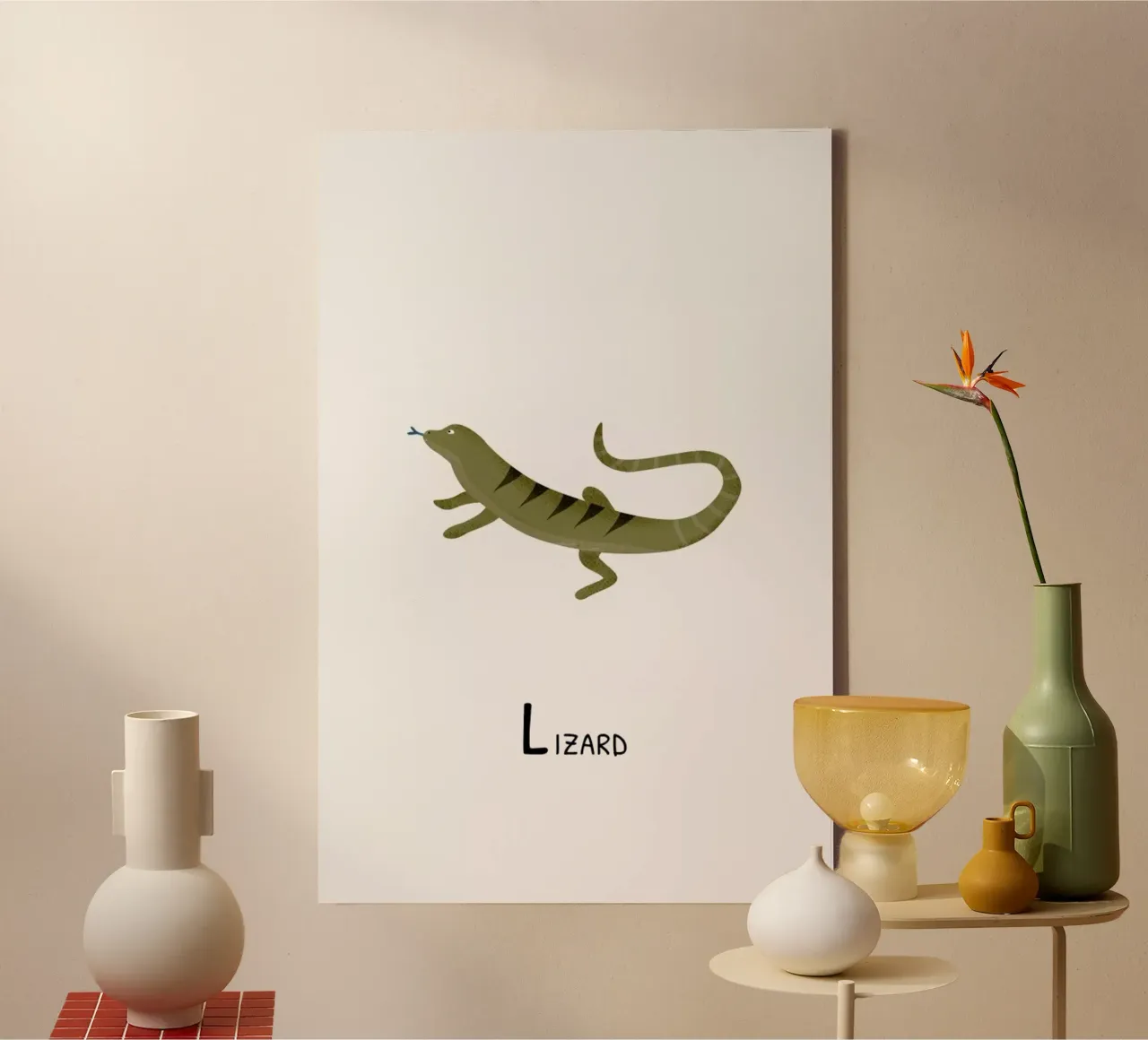 Lizard tela con Cornice a cassetta da Little Flourishes