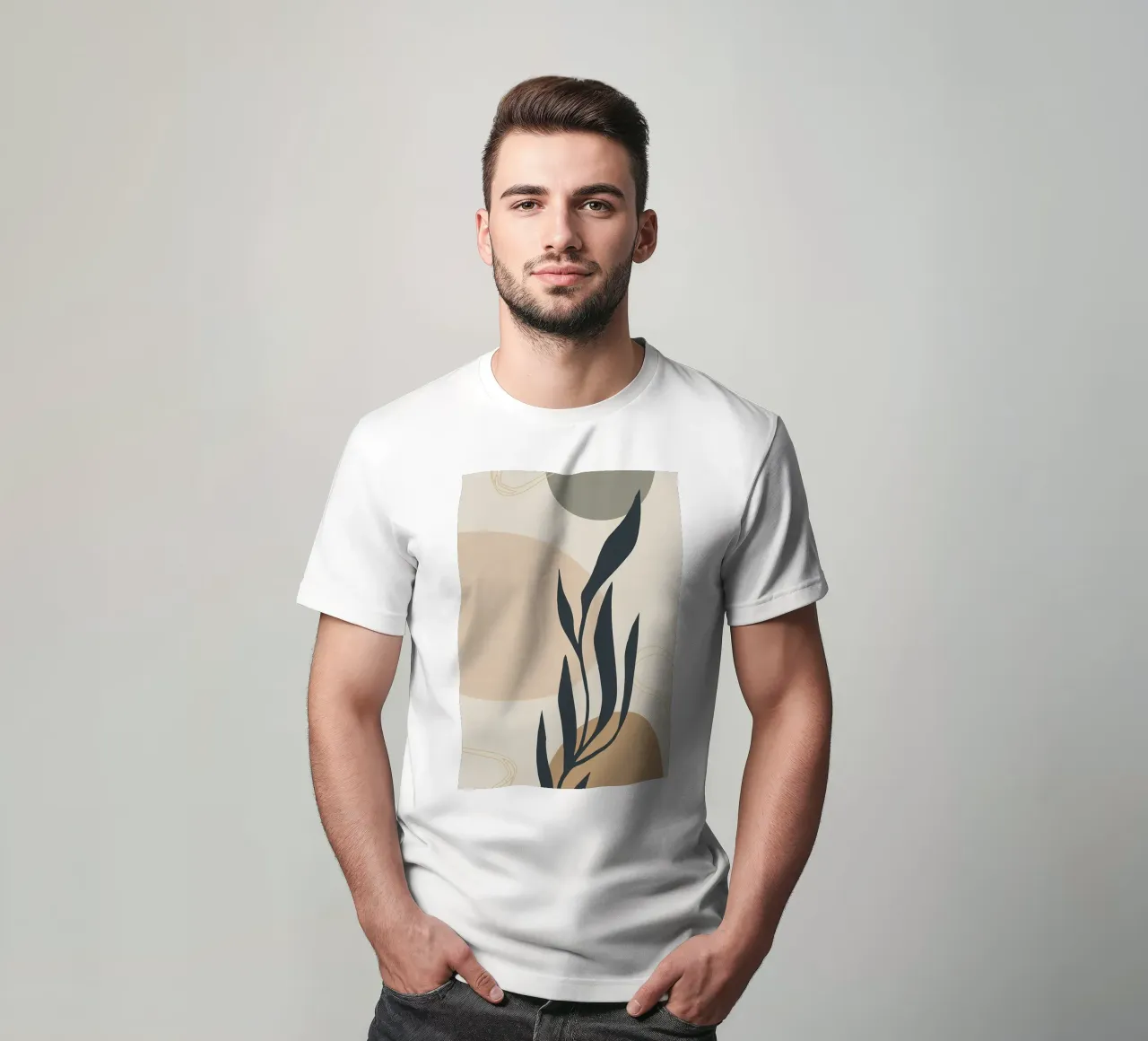 Astratto botanico verde t-shirt da Rebecca Clark Wyrick