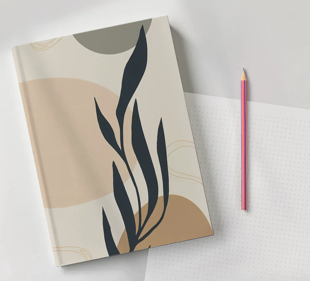 Green botanical abstract notebook by Rebecca Clark Wyrick