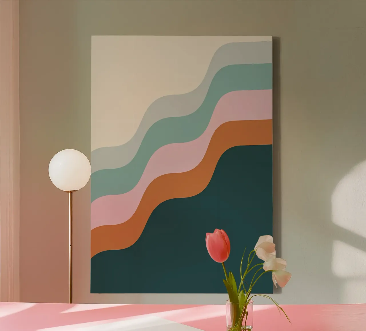 Serene golven canvas met Baklijst van James M Coyle