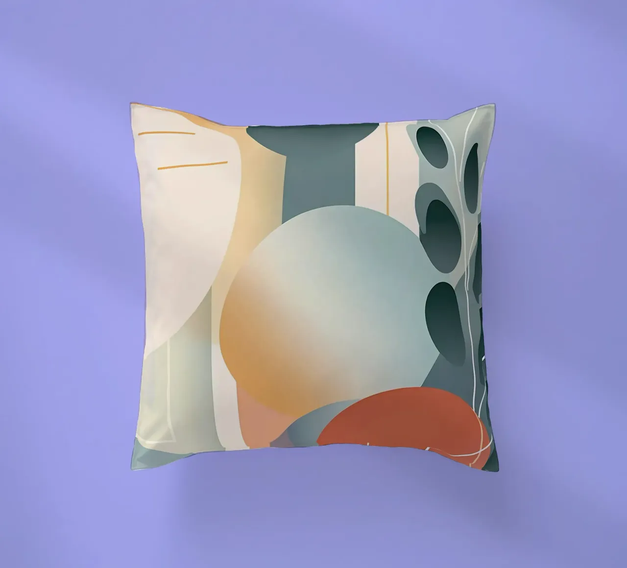 Abstracte cirkel bloem kunst kussen van Rebecca Clark Wyrick