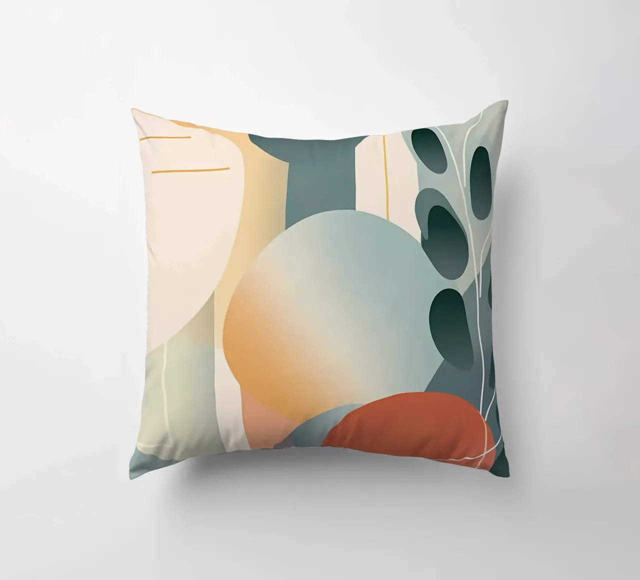 Abstracte cirkel bloem kunst kussen van Rebecca Clark Wyrick