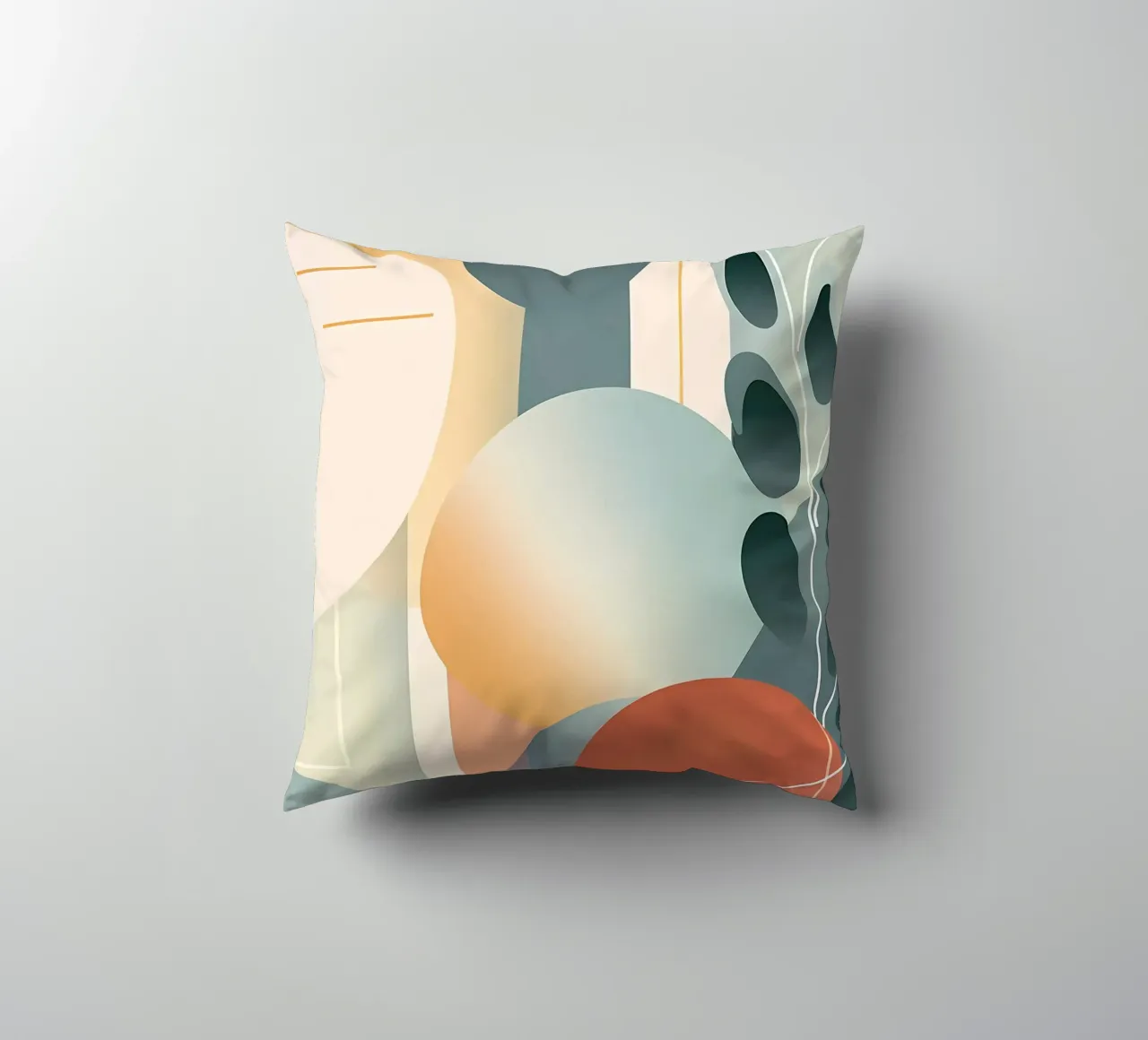 Abstracte cirkel bloem kunst kussen van Rebecca Clark Wyrick