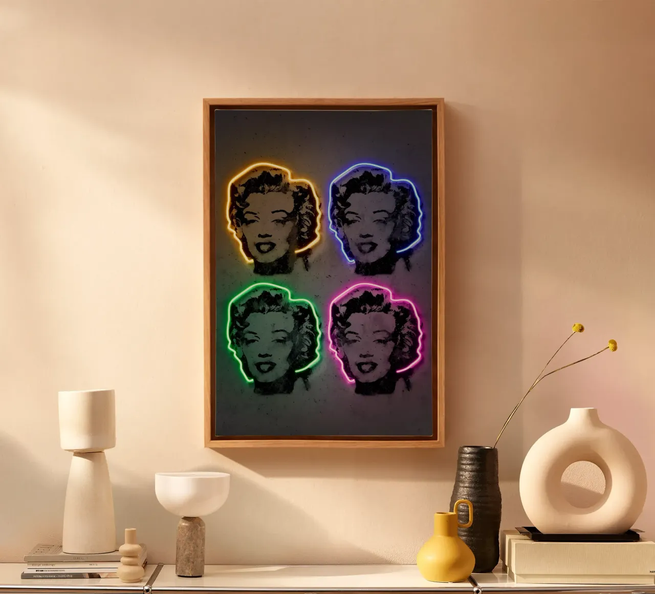 Marilyn canvas with Floater frame by Octavian