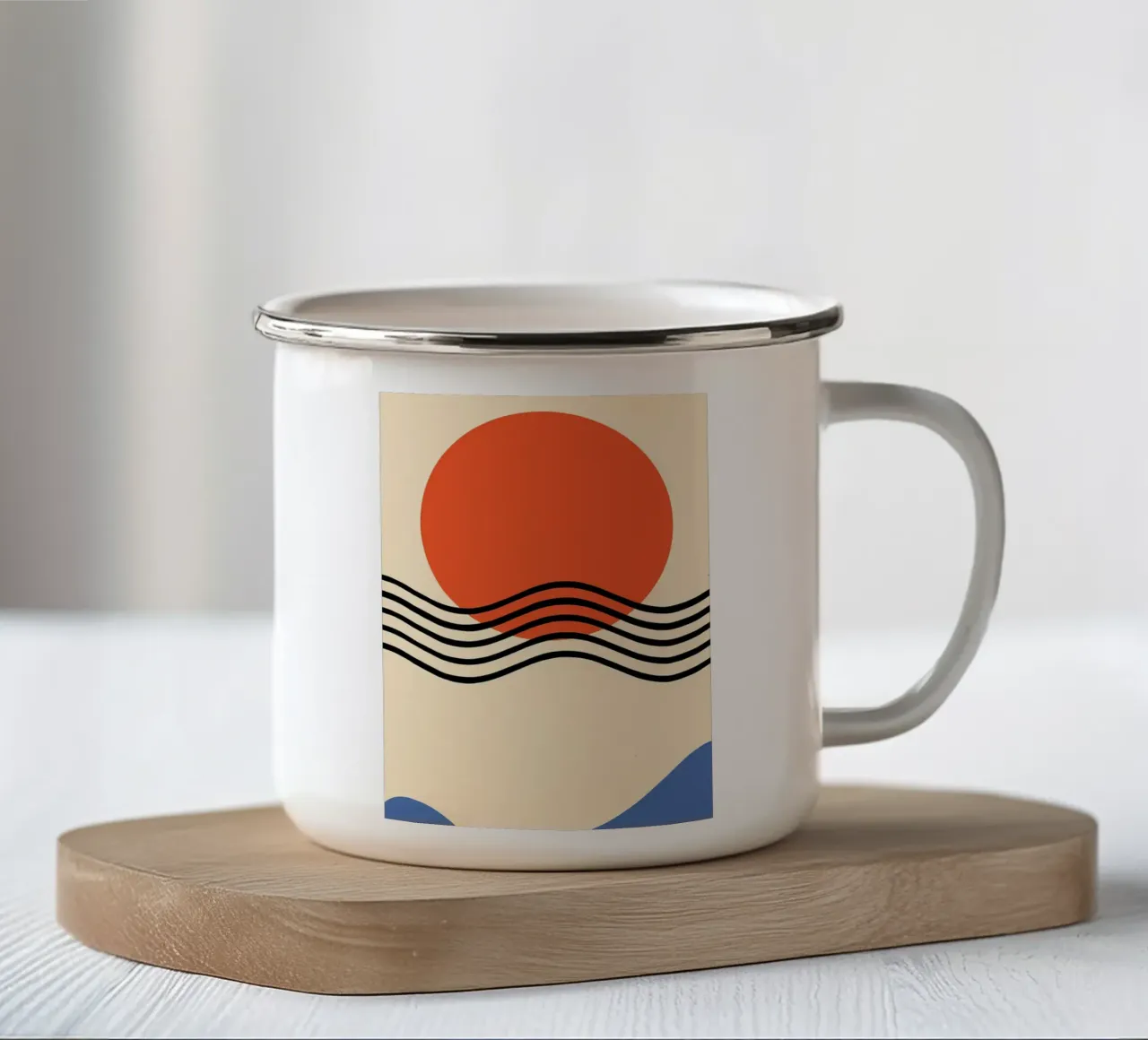 Arte da parete Boho tazza in smalto da James M Coyle